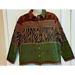 Vintage Breckenridge Zebra Tapestry Jacket size PL Petite Large Womens
